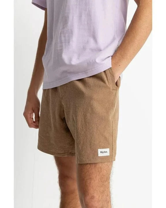 Rhythm Mens Rhythm Textured Linen Jam - Cedar Rhythm Textured Linen Jam - Cedar Splash Swimwear Mens
