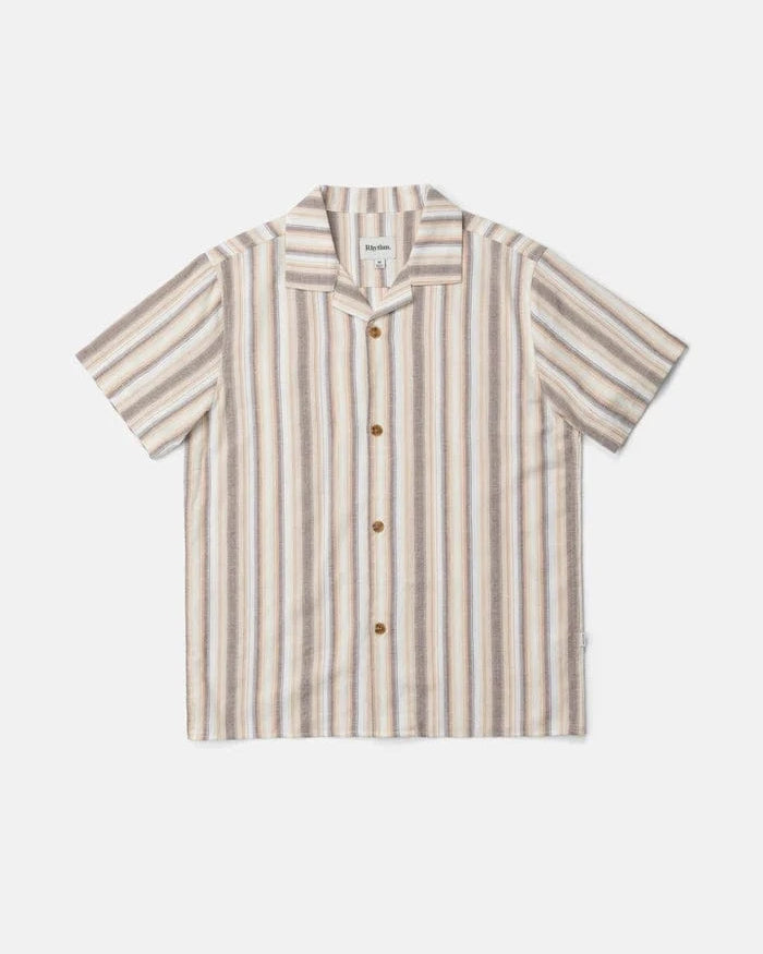 Rhythm Mens Rhythm Vacation Stripe SS Shirt - Tobacco Rhythm Vacation Stripe SS Shirt - Tobacco Splash Swimwear Mens