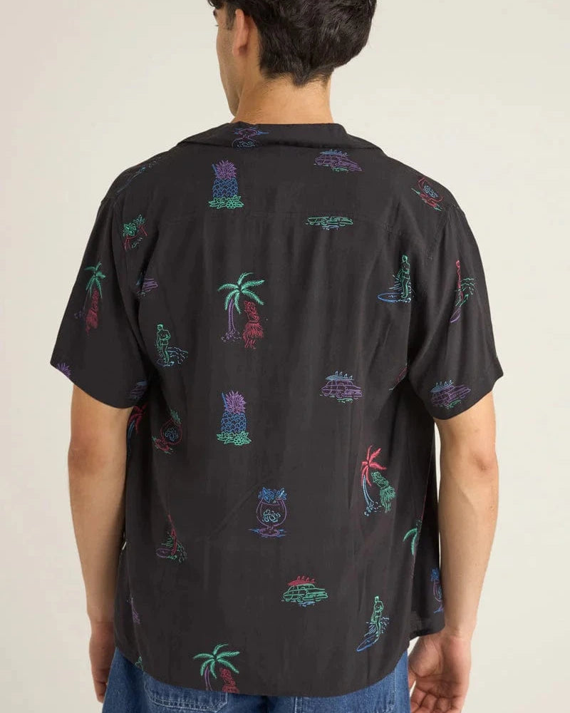 Rhythm Mens Rhythm Vibes SS Shirt - Black Rhythm Vibes SS Shirt - Black Splash Swimwear Mens