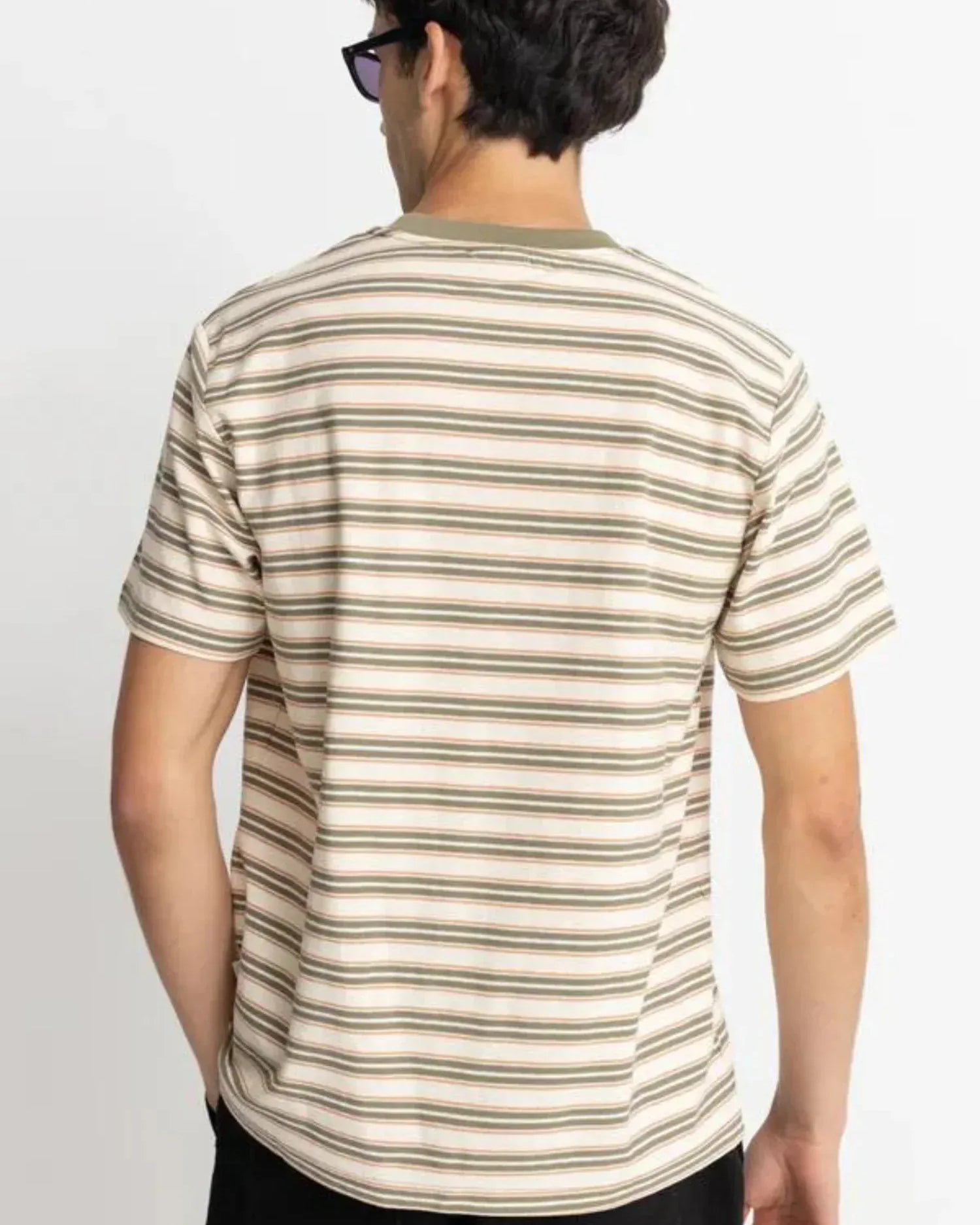 Rhythm Mens Rhythm Vintage Stripe SS T-Shirt - Natural Rhythm Vintage Stripe SS T-Shirt - Natural Splash Swimwear Mens