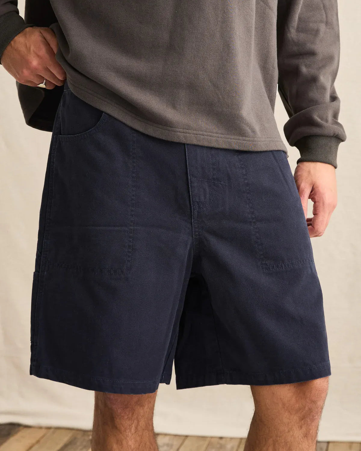 Rhythm Mens Rhythm Washed Canvas Short - Midnight Rhythm Washed Canvas Short - Midnight Splash Swimwear Mens Shorts