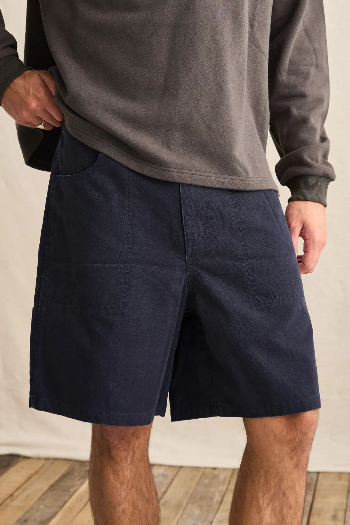Rhythm Mens Rhythm Washed Canvas Short - Midnight Rhythm Washed Canvas Short - Midnight Splash Swimwear Mens Shorts