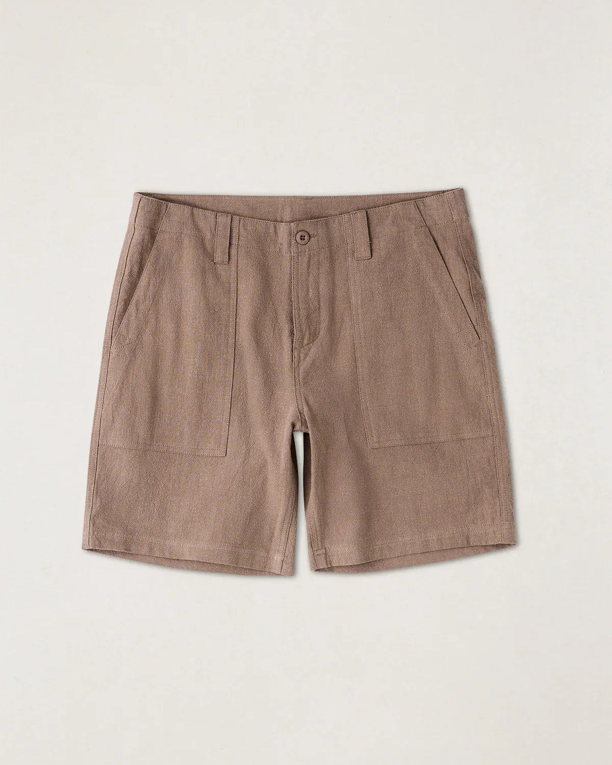 Rhythm Mens Rhythm Worn Path Textured Linen Short - Oak Rhythm Worn Path Textured Linen Short - Oak Splash Swimwear Mens Shorts