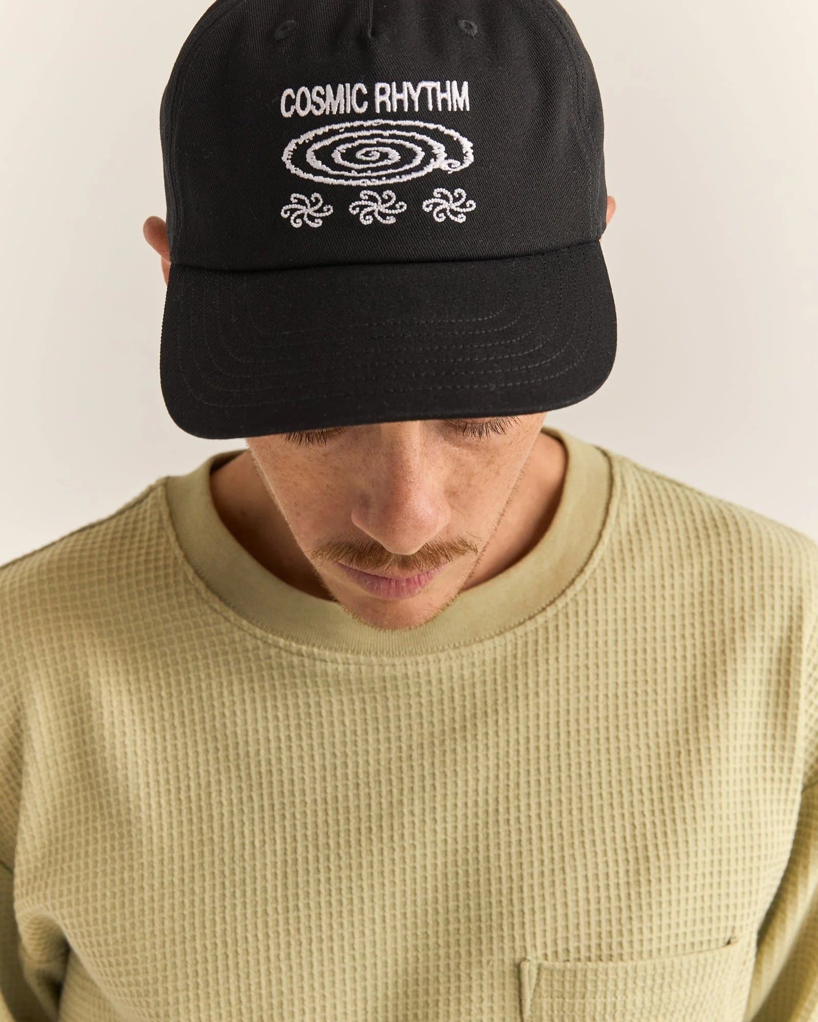 Rhythm Mens Swirl Cap - Black 1024m-hw05-blk Rhythm Swirl Cap - Black Splash Swimwear Mens O/S 9360397067811