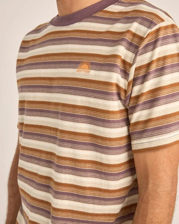 Rhythm Mens Vintage Stripe SS T-Shirt - Cedar Vintage Stripe SS T-Shirt - Cedar Splash Swimwear Mens