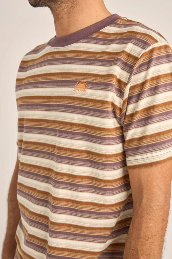 Rhythm Mens Vintage Stripe SS T-Shirt - Cedar Vintage Stripe SS T-Shirt - Cedar Splash Swimwear Mens
