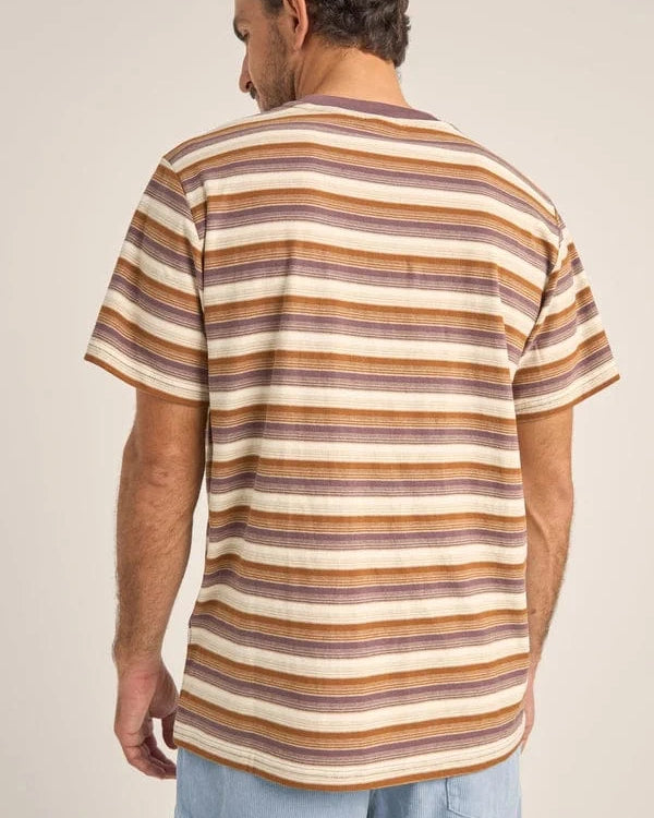 Rhythm Mens Vintage Stripe SS T-Shirt - Cedar Vintage Stripe SS T-Shirt - Cedar Splash Swimwear Mens