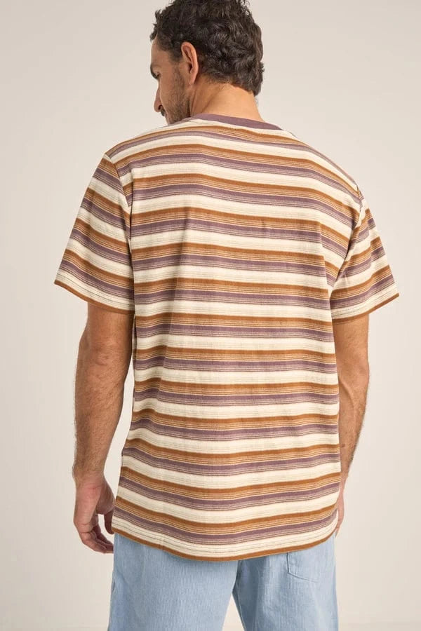 Rhythm Mens Vintage Stripe SS T-Shirt - Cedar Vintage Stripe SS T-Shirt - Cedar Splash Swimwear Mens