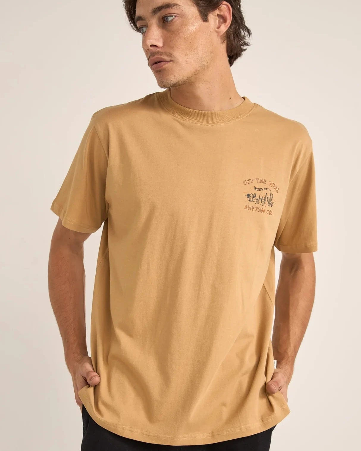 Rhythm Mens Worn Path SS T-Shirt - Incense Rhythm Worn Path SS T-Shirt - Incense Splash Swimwear Mens