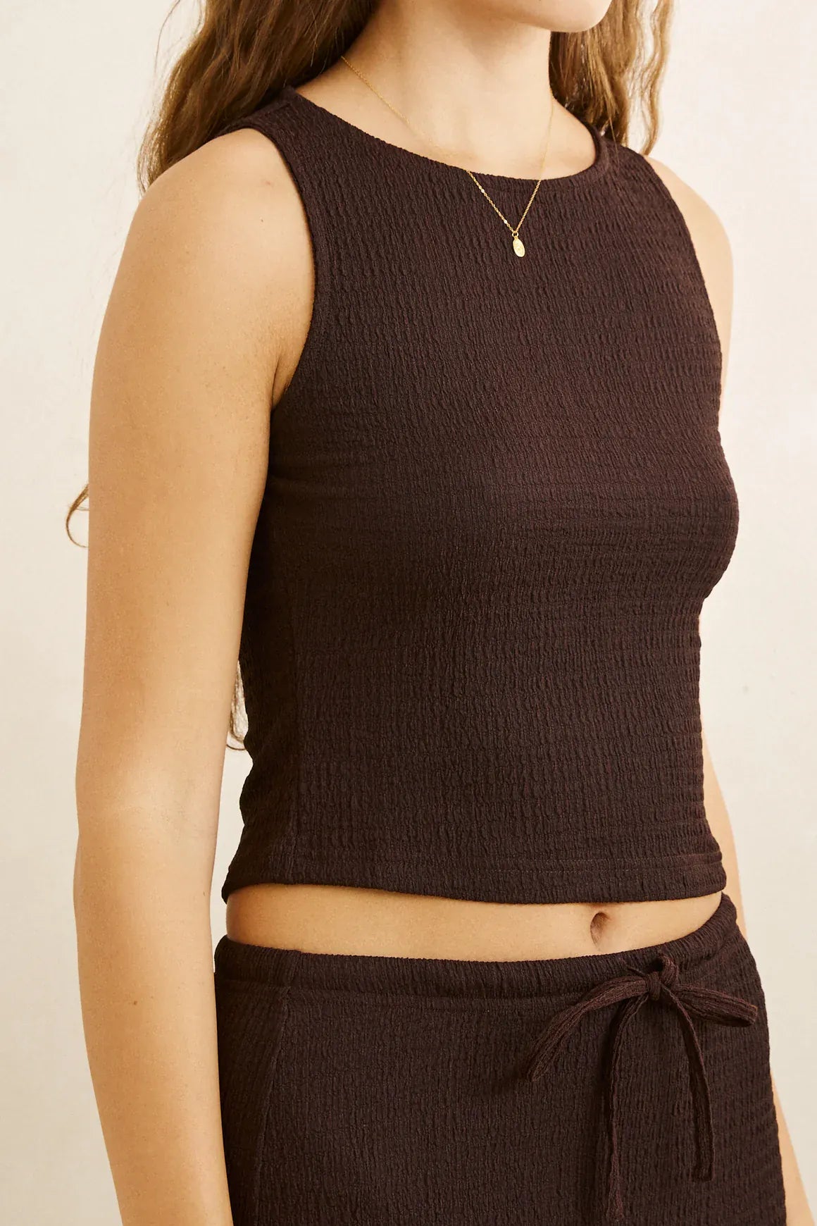 Rhythm Rhythm Women's Indie High Neck Tank — Chocolate Rhythm Women's Indie High Neck Tank — Chocolate Splash Swimwear Tank