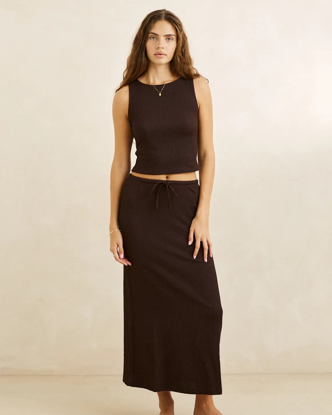 Rhythm Rhythm Women's Indie Maxi Skirt — Chocolate Rhythm Women's Indie Maxi Skirt — Chocolate Splash Swimwear Skirts