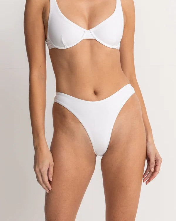 Rhythm Womens Classic High Cut Pant - White Rhythm Highland Paisley Holiday Pant Splash Swimwear Bikini Bottoms