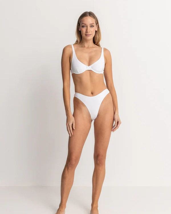 Rhythm Womens Bikini Bottoms Classic High Cut Pant - White Rhythm Highland Paisley Holiday Pant