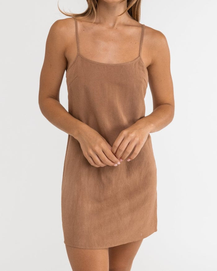 Rhythm Womens Classic Slip Dress CL22W-DR01-CAR Splash Swimwear Dresses Caramel / 6/XS 9338790849365