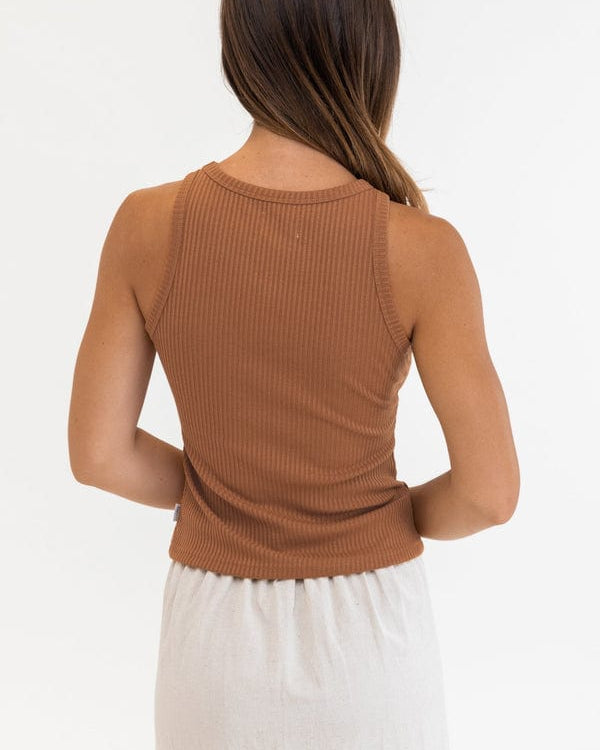 Rhythm Womens Classic Tank Top Splash Swimwear Tops