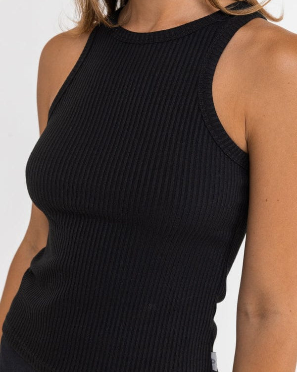 Rhythm Womens Classic Tank Top CL22W-FT02-BLK Splash Swimwear Tops Black / 6/XS 9338790849969