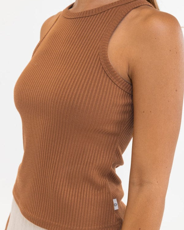 Rhythm Womens Classic Tank Top CL22W-FT02-CAR Splash Swimwear Tops Caramel / 8/S 9338790849914