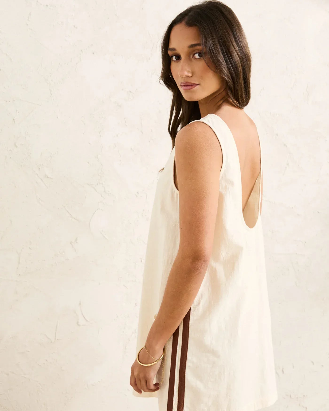 Rhythm Womens Hanalei Mini Dress - Cream Hanalei Mini Dress - Cream Splash Swimwear