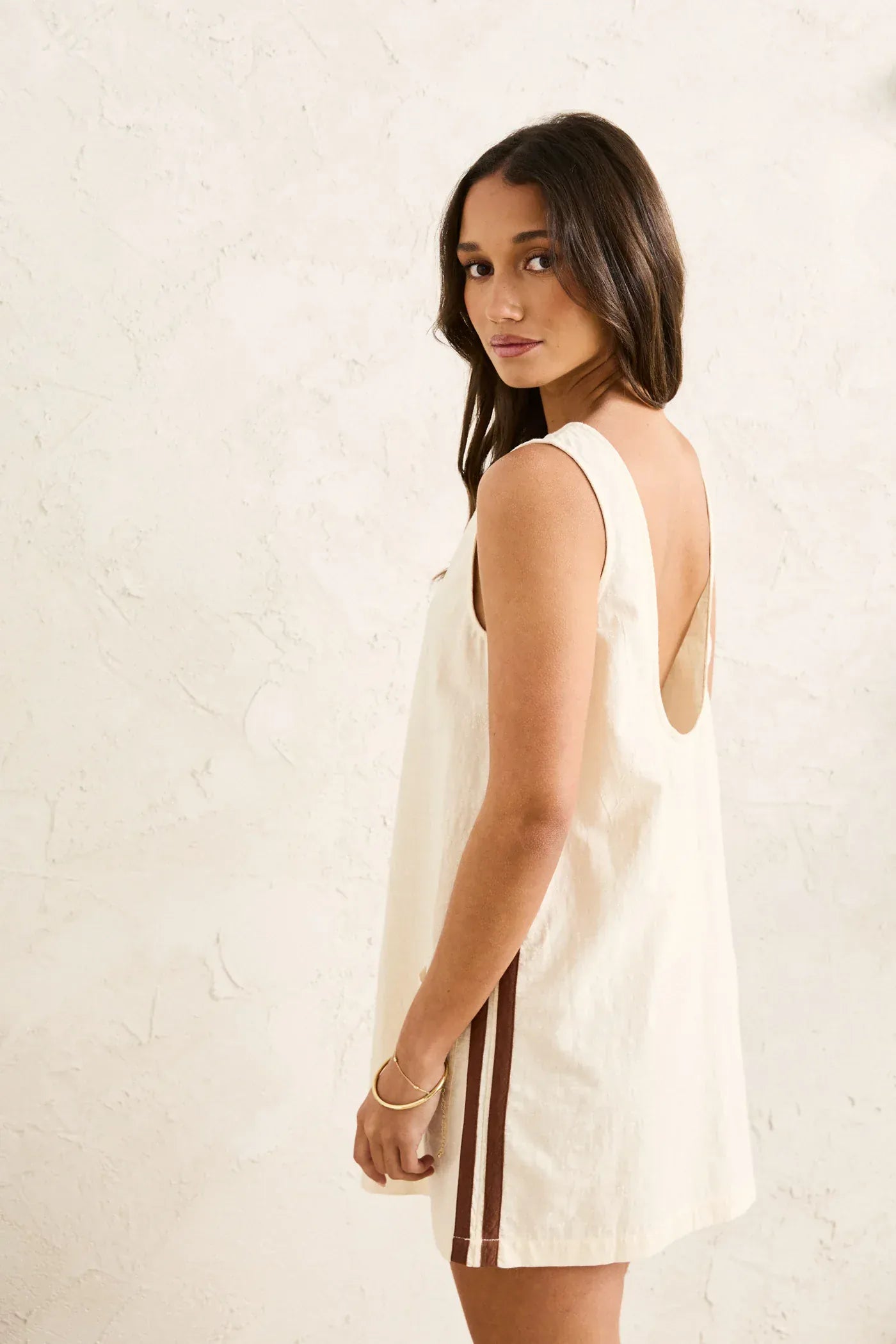 Rhythm Womens Hanalei Mini Dress - Cream Hanalei Mini Dress - Cream Splash Swimwear