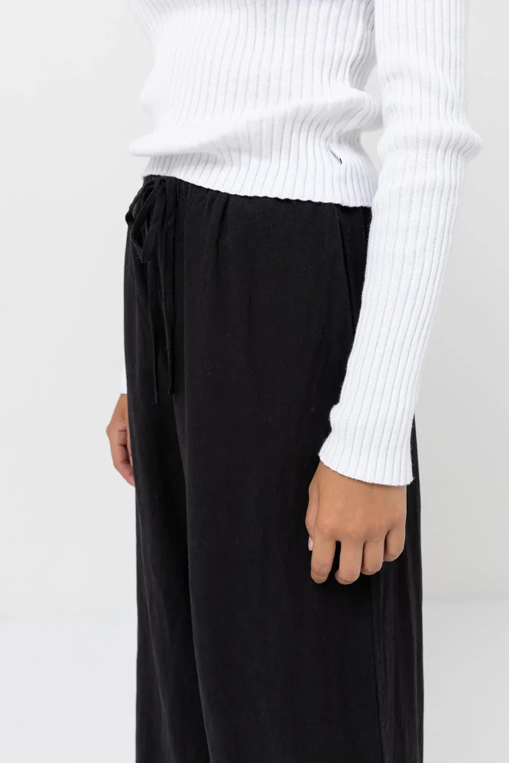 Rhythm Womens Rhythm Classic Drawstring Pant - Black Rhythm Classic Drawstring Pant - Black Splash Swimwear Womens Pants