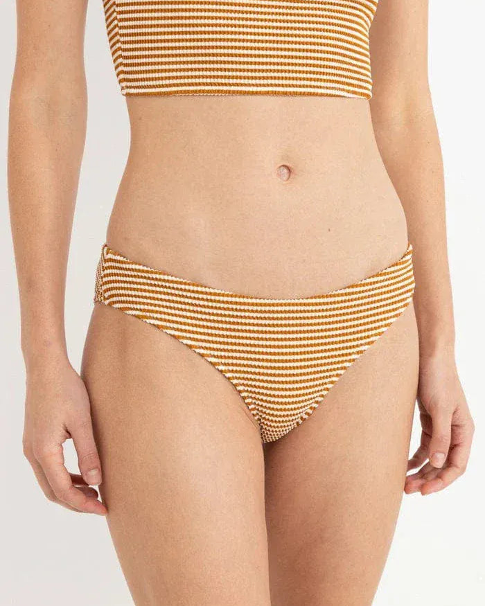 Rhythm Womens Rhythm Cove Stripe Underwire Top & Pant Bikini Set - Caramel Rhythm Cove Stripe Underwire Top & Pant Bikini Set - Caramel Splash Swimwear Bikini Set
