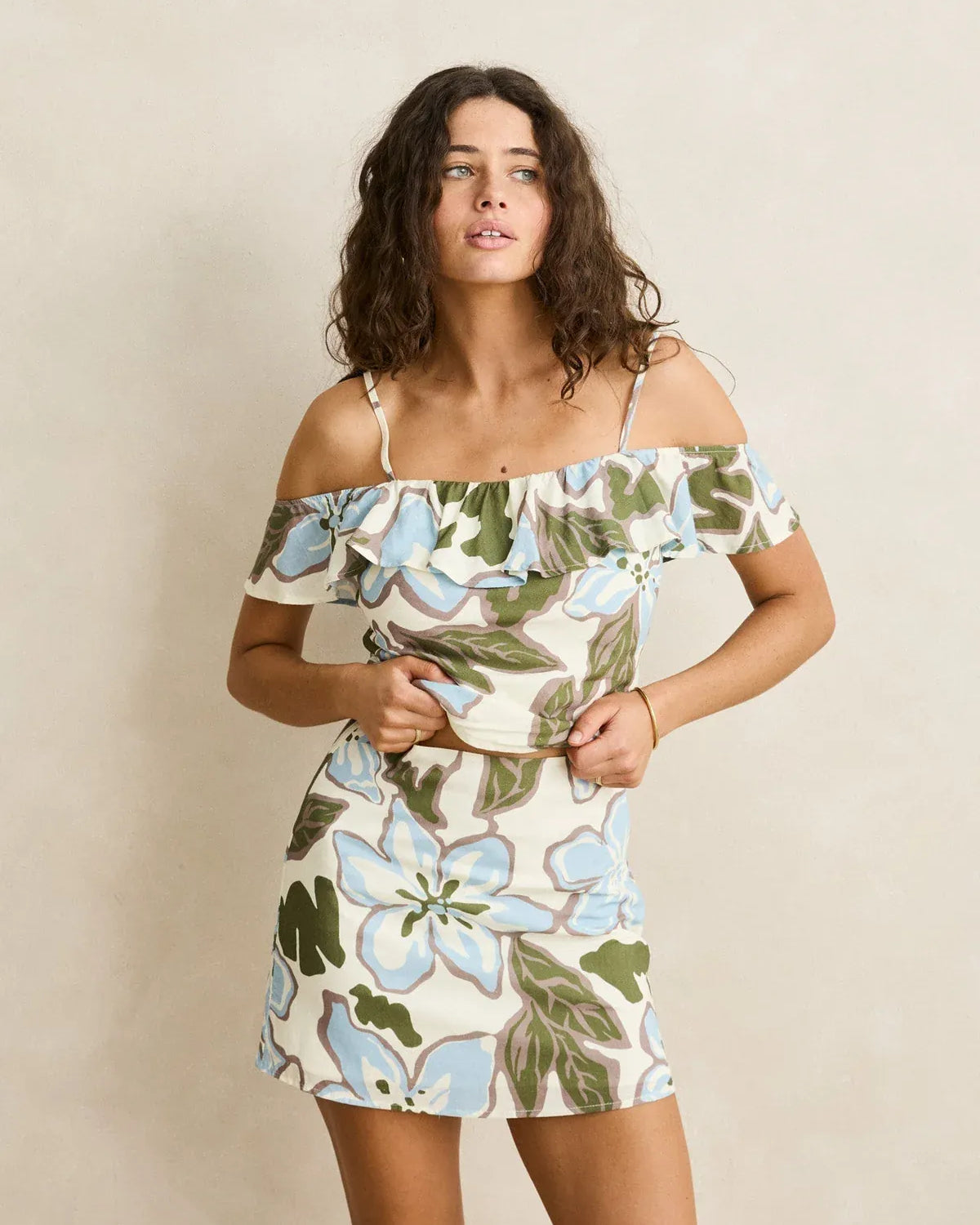 Rhythm Womens Rhythm Gigi Skirt - Blue Rhythm Gigi Skirt - Blue Splash Swimwear Skirt