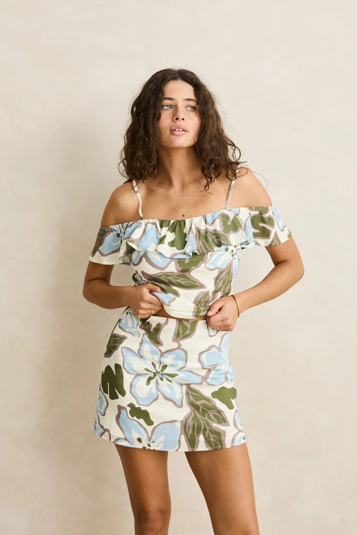 Rhythm Womens Rhythm Gigi Skirt - Blue Rhythm Gigi Skirt - Blue Splash Swimwear Skirt
