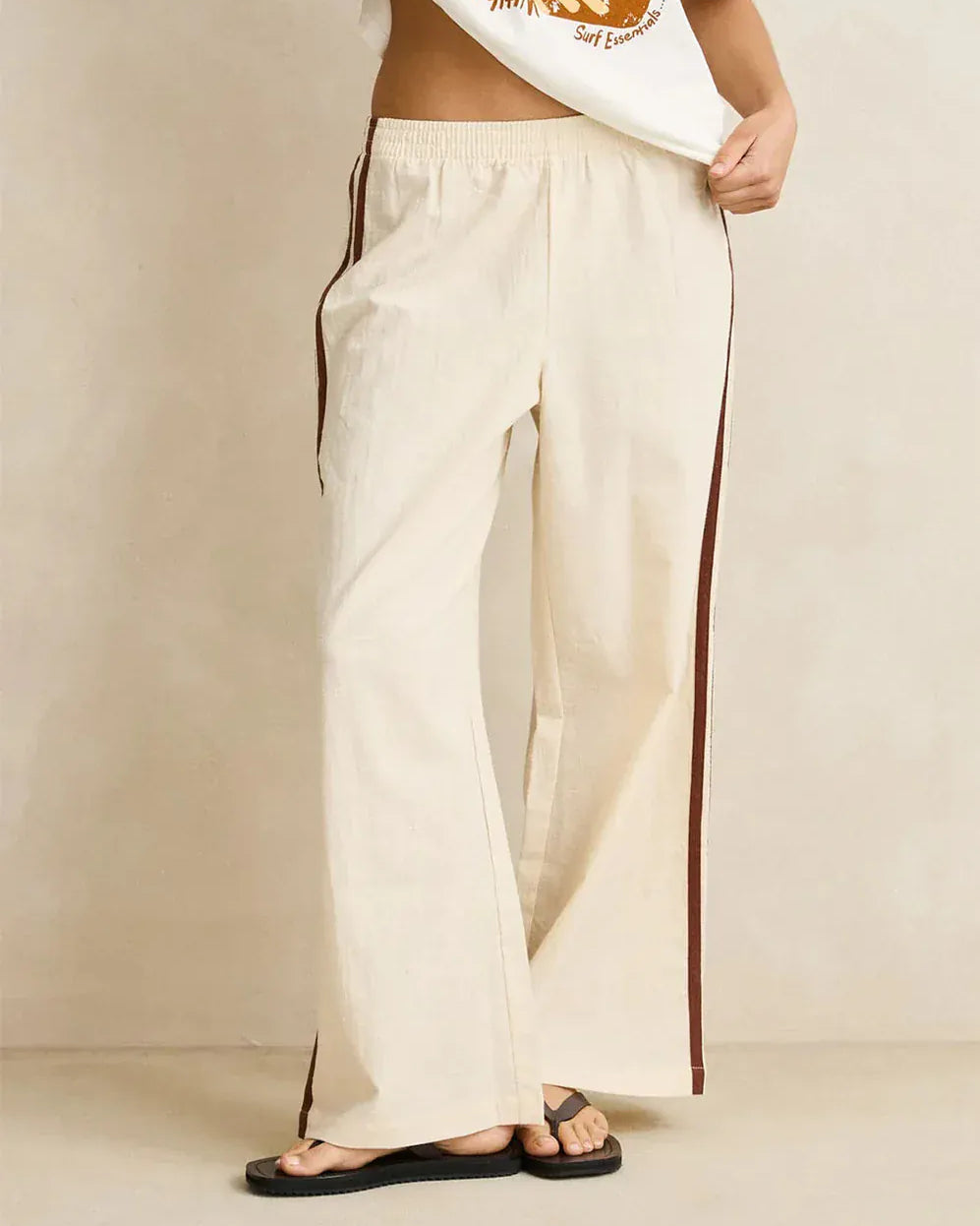 Rhythm Womens Rhythm Hanalei Beach Pant - Cream Rhythm Hanalei Beach Pant - Cream Splash Swimwear