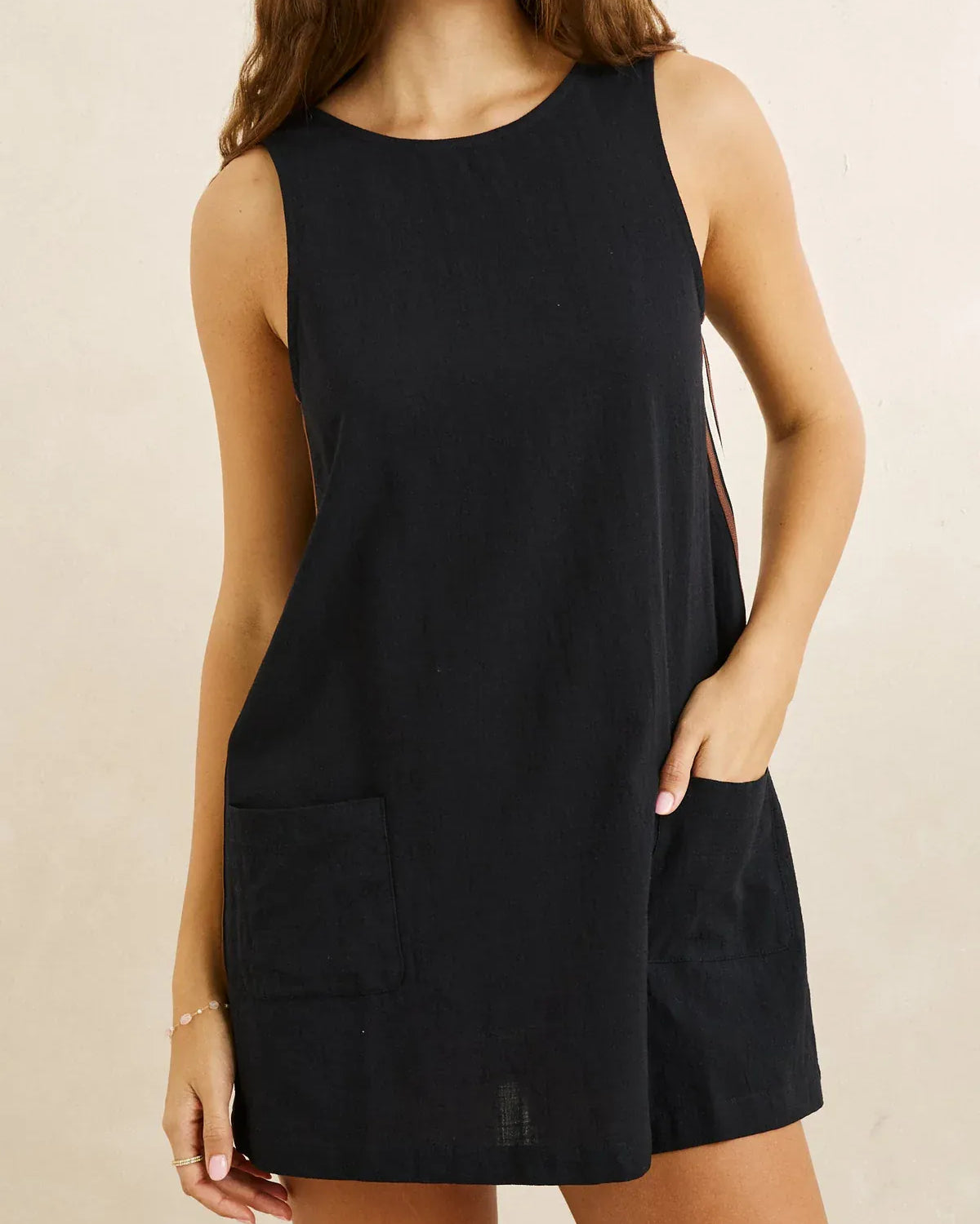 Rhythm Womens Rhythm Hanalei Mini Dress - Black Rhythm Hanalei Mini Dress - Black Splash Swimwear Dresses