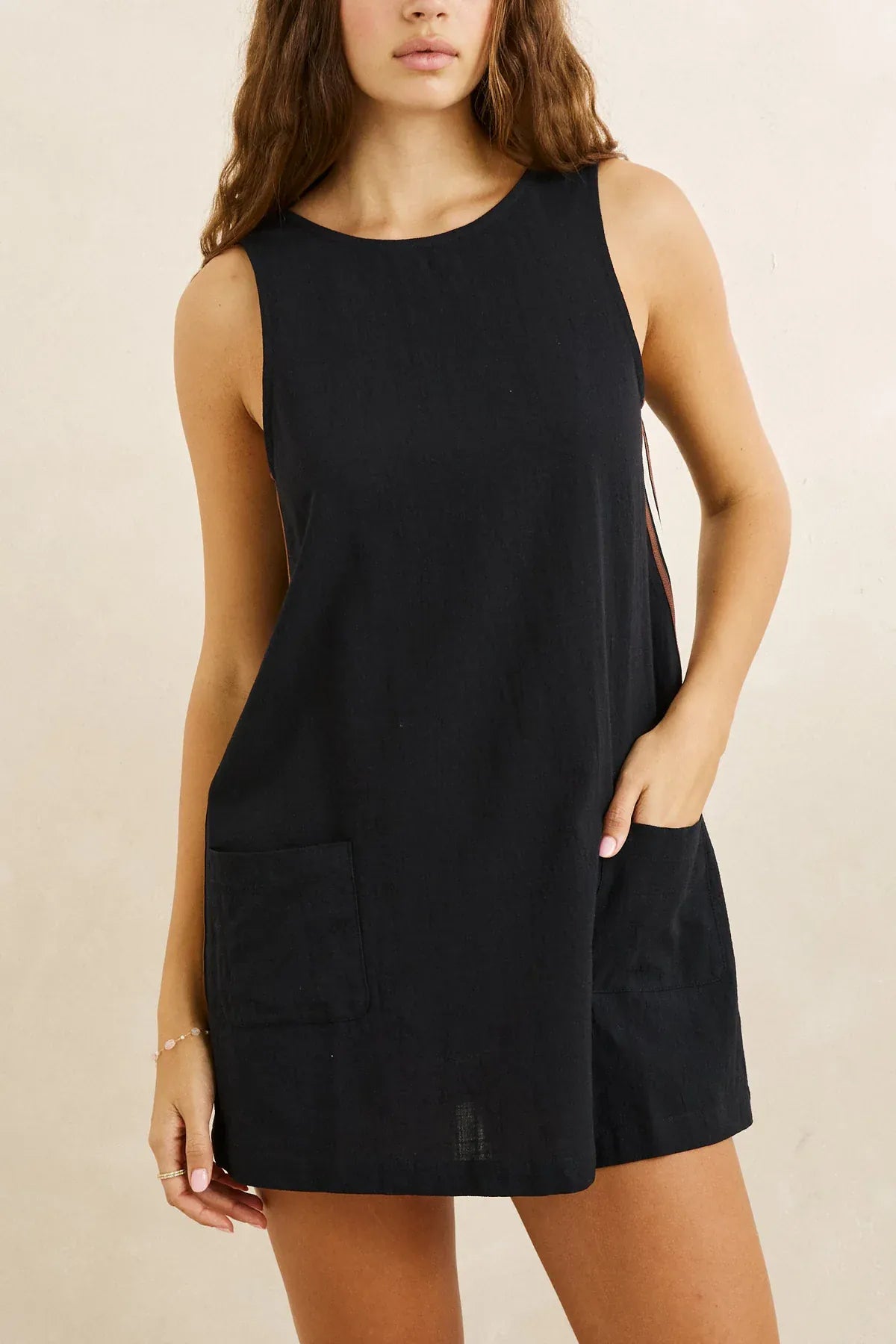 Rhythm Womens Rhythm Hanalei Mini Dress - Black Rhythm Hanalei Mini Dress - Black Splash Swimwear Dresses