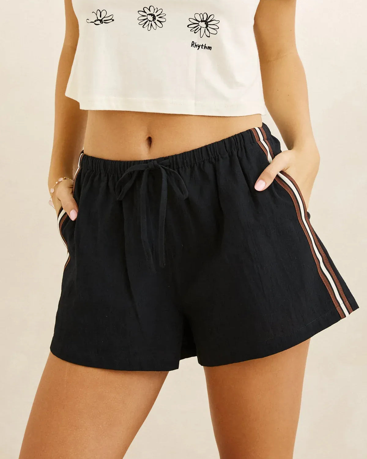 Rhythm Womens Rhythm Isadora Short - Black Rhythm Isadora Short - Black Splash Swimwear Shorts