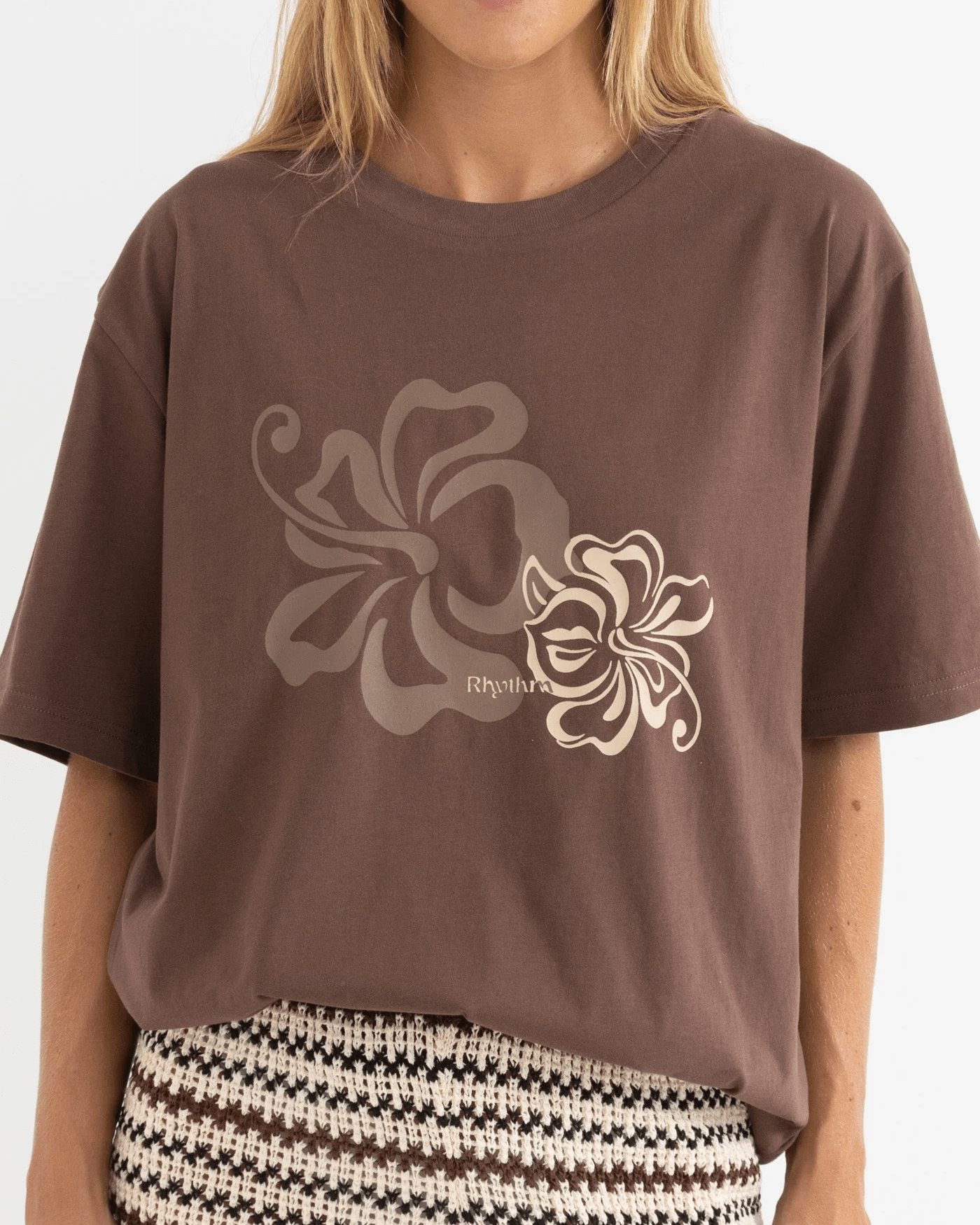 Rhythm Womens Rhythm Kai Oversized T-Shirt - Chocolate Rhythm Kai Oversized T-Shirt - Chocolate Splash Swimwear