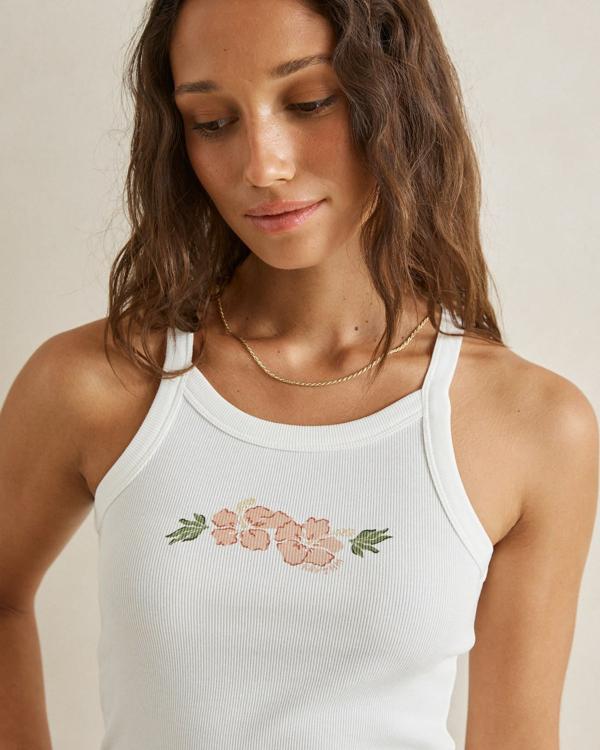 Rhythm Womens Rhythm Koko Tank - White CD25W-PT52-WHT-6 Rhythm Koko Tank White Splash Swimwear Clothing Top 6 9360397460599