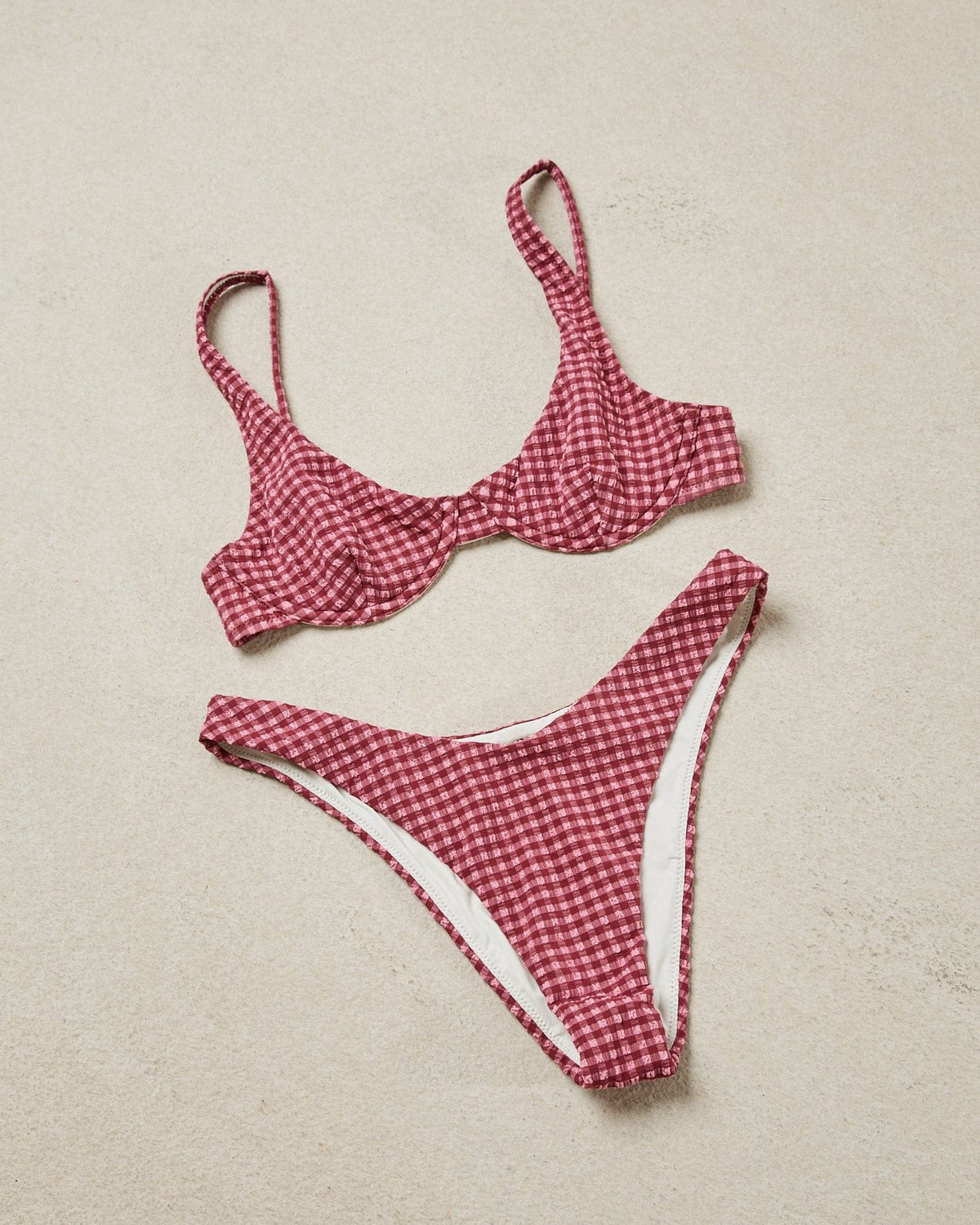 Rhythm Womens Rhythm Lola Check Underwire Top - Plum Rhythm Lola Check Underwire Top Plum Splash Swimwear Bikini Tops