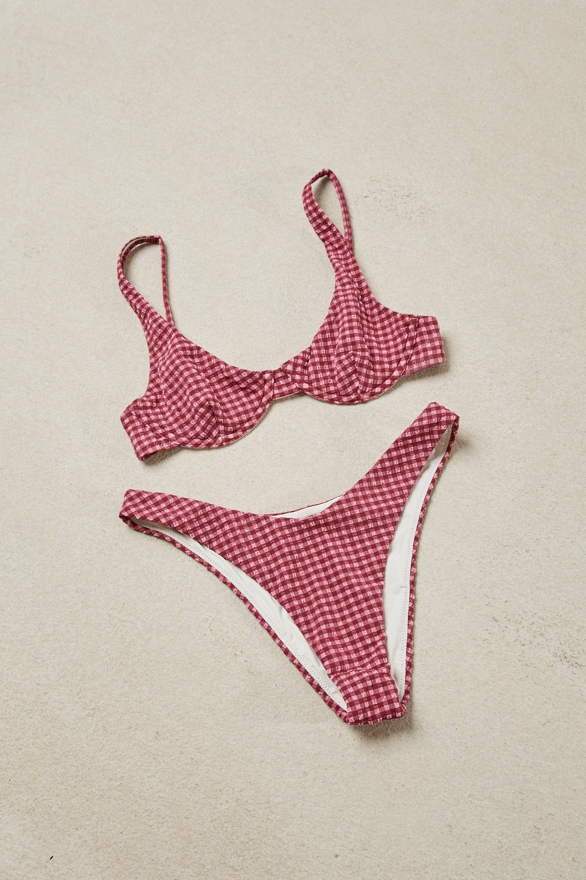 Rhythm Womens Rhythm Lola Check Underwire Top - Plum Rhythm Lola Check Underwire Top Plum Splash Swimwear Bikini Tops