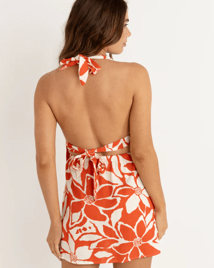 Rhythm Womens Rhythm Poppy Floral Halter Top - Red Rhythm Poppy Floral Halter Top - Red Splash Swimwear