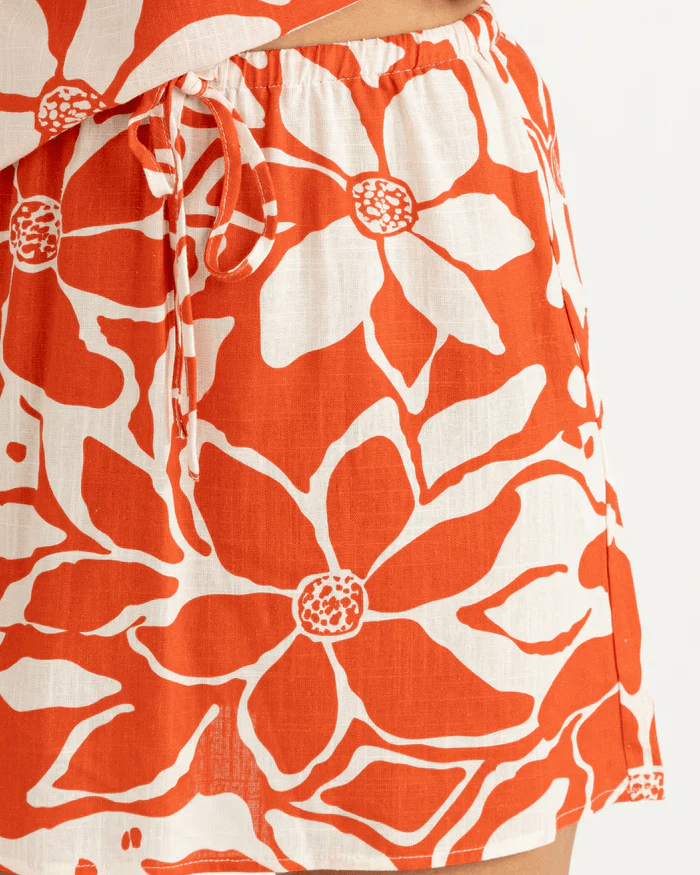 Rhythm Womens Rhythm Poppy Mini Skirt - Red Rhythm Poppy Mini Skirt - Red Splash Swimwear