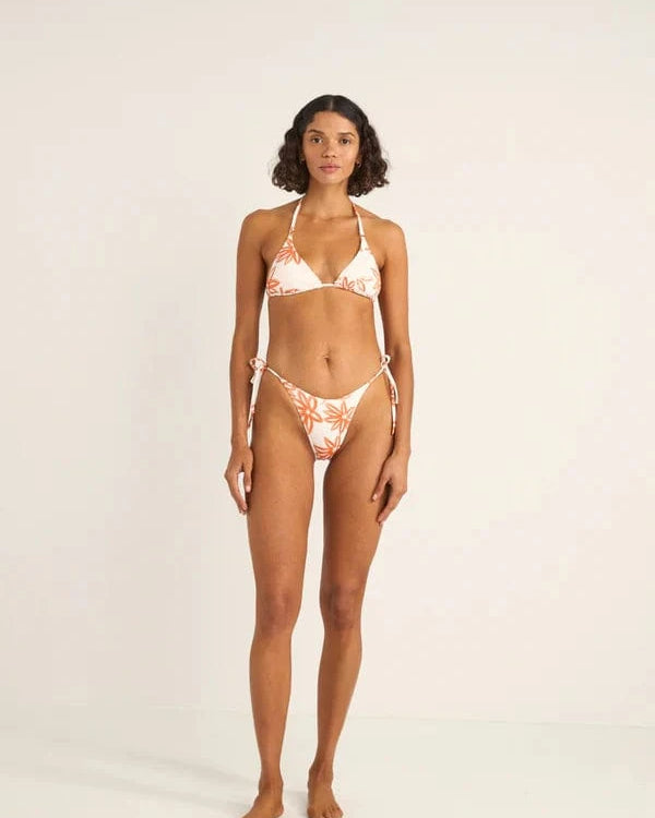 Rhythm Womens Rhythm Sanctuary Floral Tie Side Hi Cut Pant - White Rhythm Sanctuary Floral Tie Side Hi Cut Pant - White Splash Swimwear Bikini Bottoms