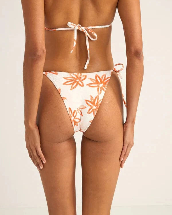 Rhythm Womens Rhythm Sanctuary Floral Tie Side Hi Cut Pant - White Rhythm Sanctuary Floral Tie Side Hi Cut Pant - White Splash Swimwear Bikini Bottoms