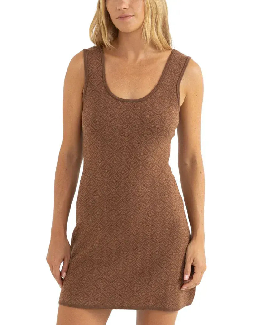 Rhythm Womens Rhythm Sunset Knit Mini Dress - Chocolate Rhythm Sunset Knit Mini Dress - Chocolate Splash Swimwear
