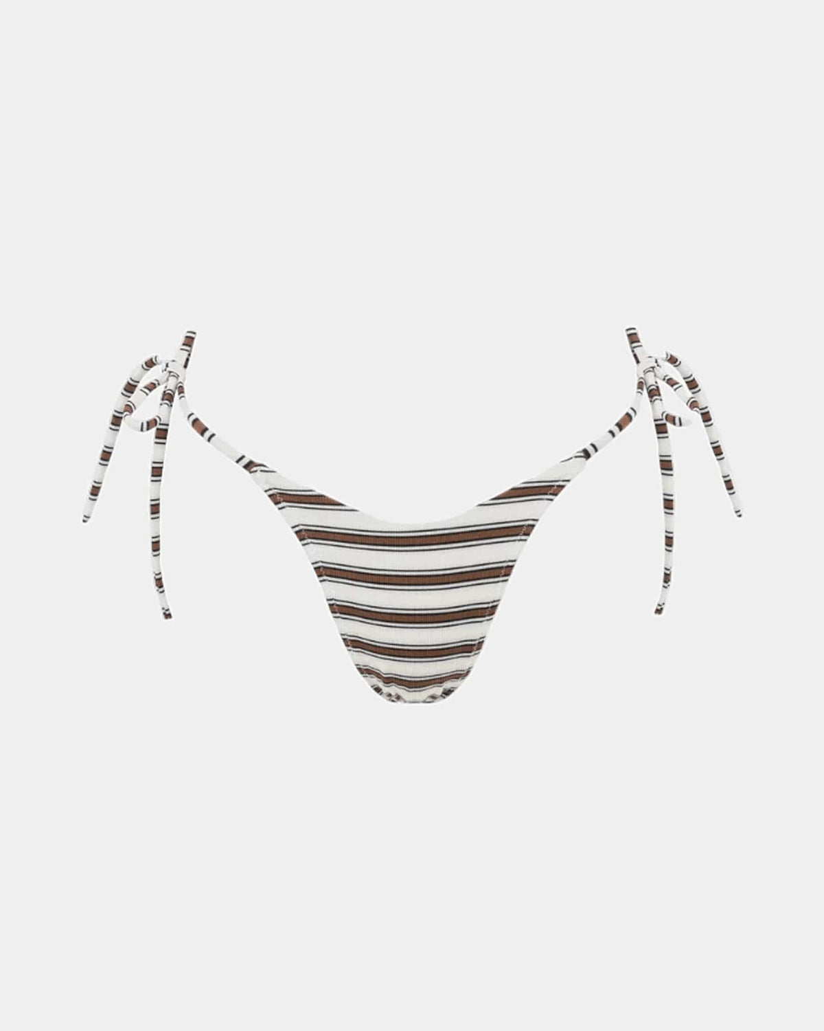 Rhythm Womens Rhythm Tami Stripe Tie Side Hi Cut Pant- Chocolate Rhythm Tami Stripe Tie Side Hi Cut Pant- Chocolate | Australia Splash Swimwear Bikini Bottoms