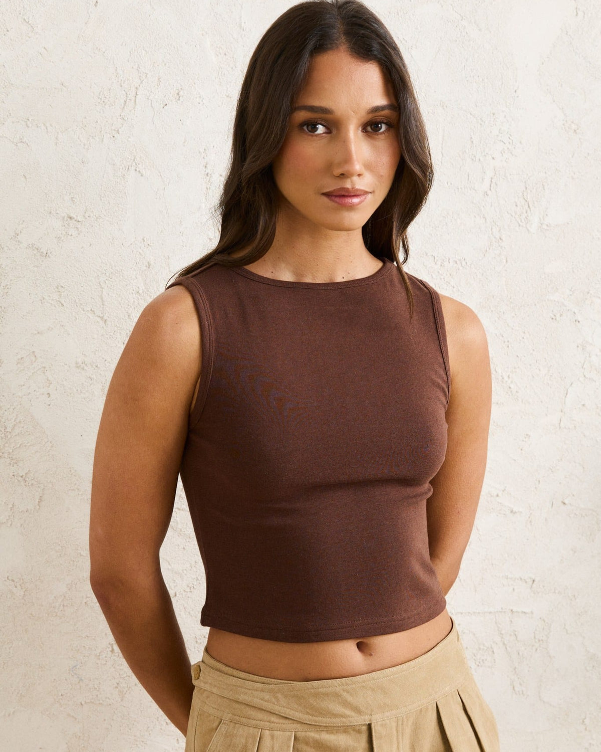 Rhythm Womens Rhythm Tammy Top - Cafe CD25W-FT49-CAF-6 Rhythm Tammy Top Cafe Splash Swimwear Clothing Top 6 9360397355031