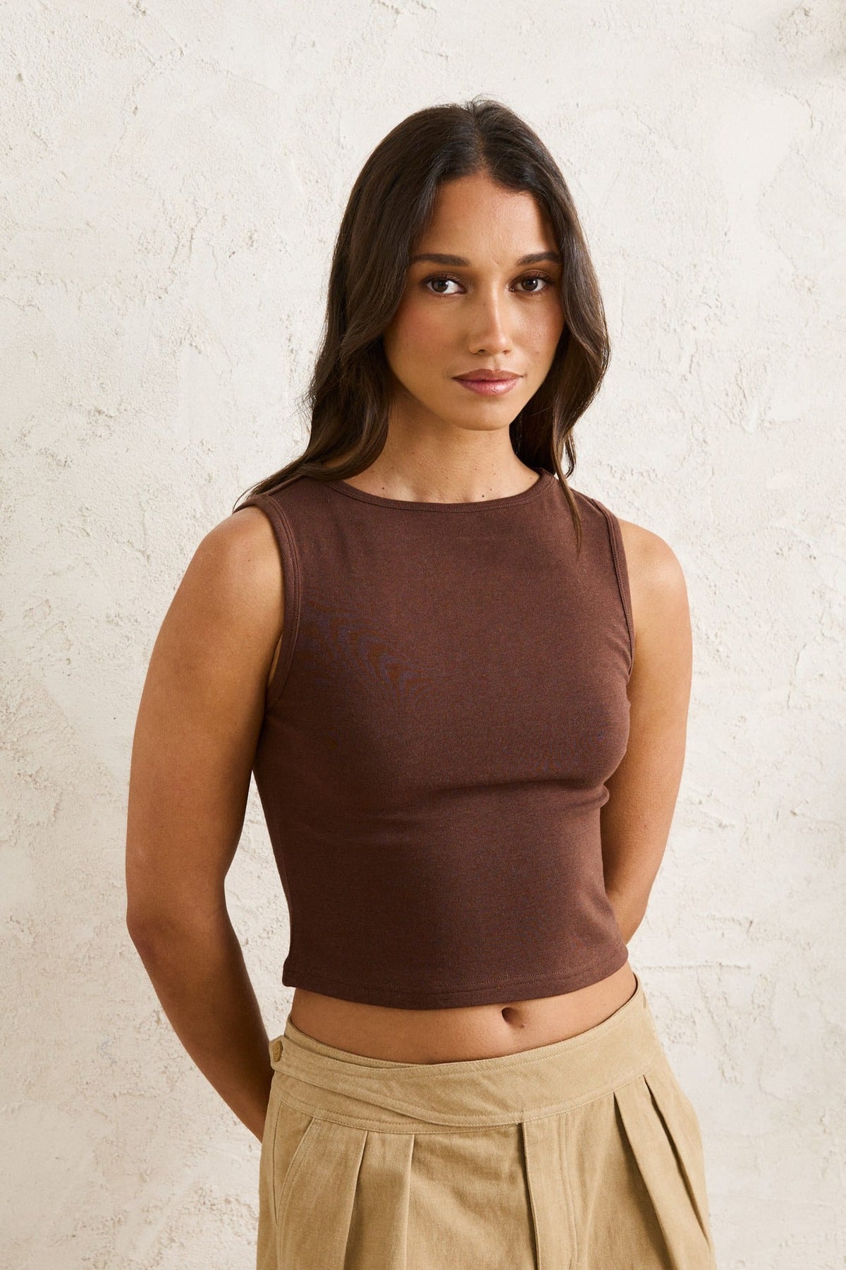 Rhythm Womens Rhythm Tammy Top - Cafe CD25W-FT49-CAF-6 Rhythm Tammy Top Cafe Splash Swimwear Clothing Top 6 9360397355031