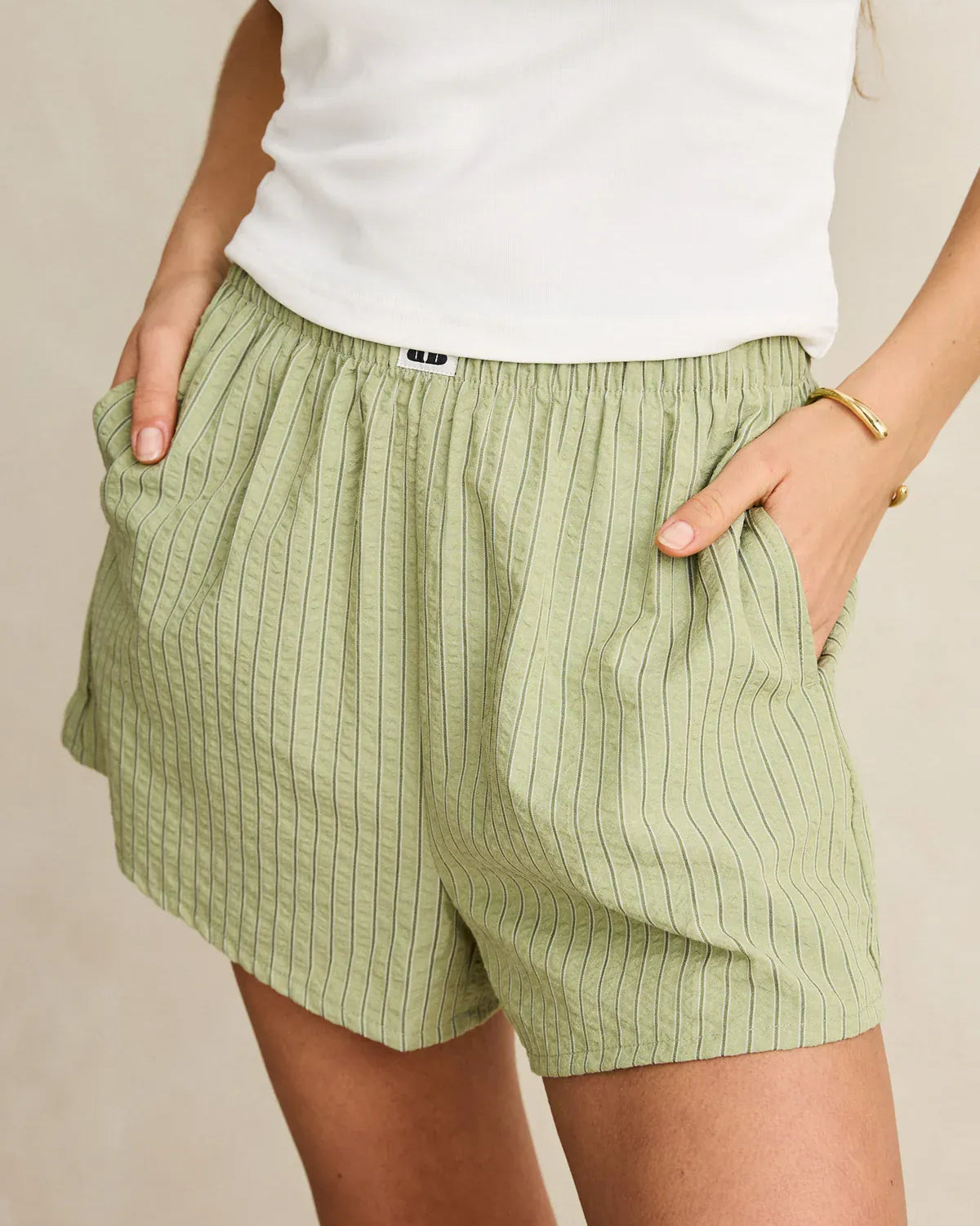 Rhythm Womens Rhythm Vista Stripe Short - Olive Rhythm Vista Stripe Short - Olive Splash Swimwear Womens Shorts