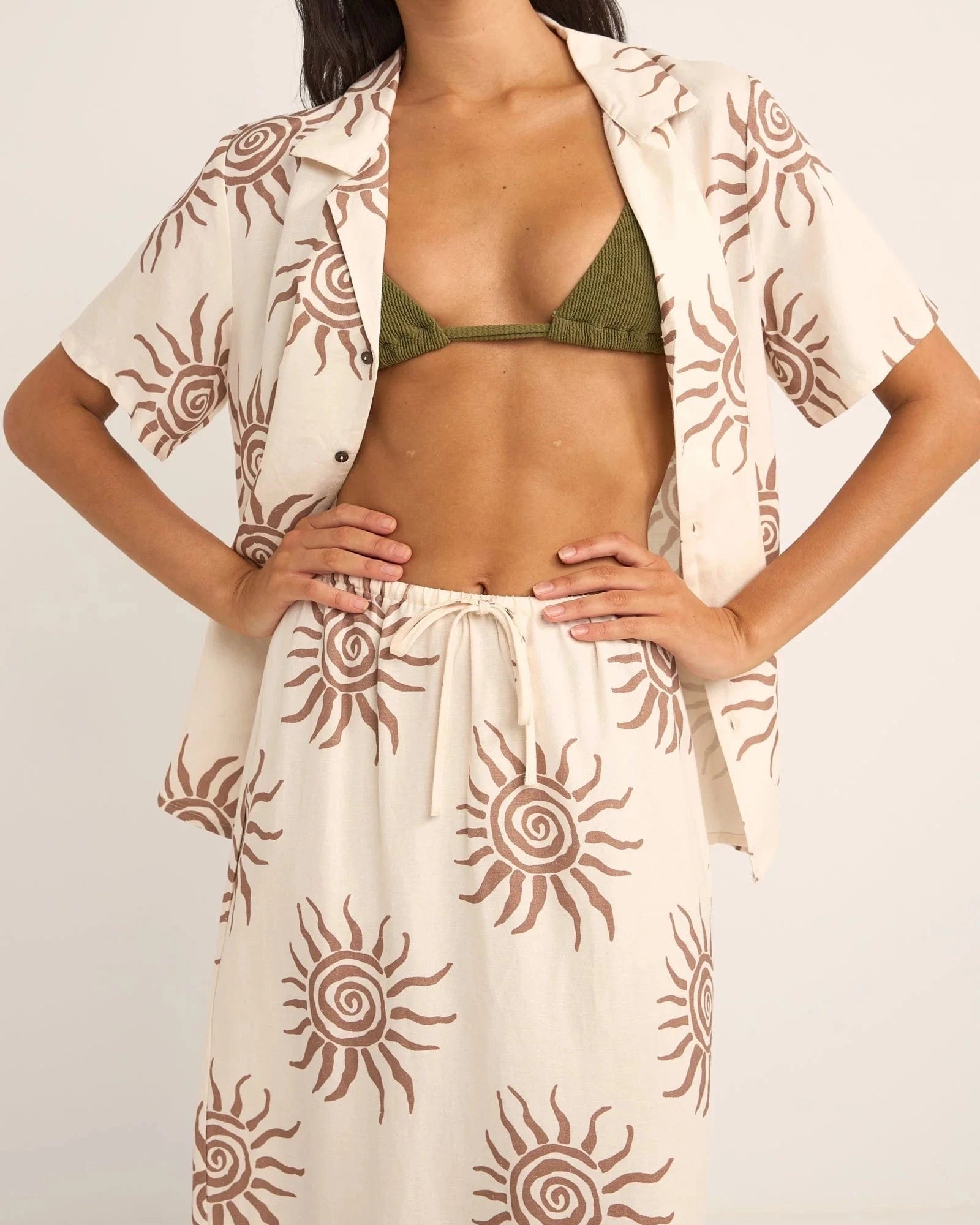 Rhythm Womens Seafarer Short Sleeve Shirt Rhythm Seafarer Short Sleeve Shirt Splash Swimwear Pants