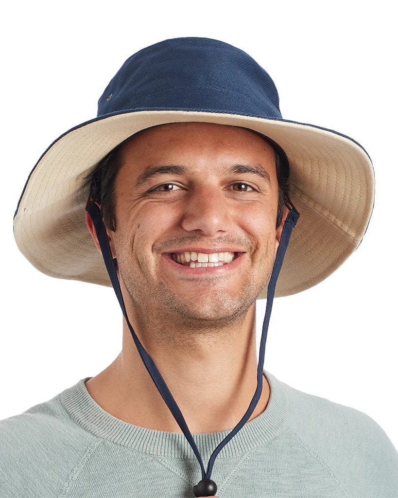 Rigon Headwear Alan Cricket Hat RG80 Cancer Council Alan Cricket Hat Splash Swimwear Hats Navy/Beige / L (59cm) 9328897004057