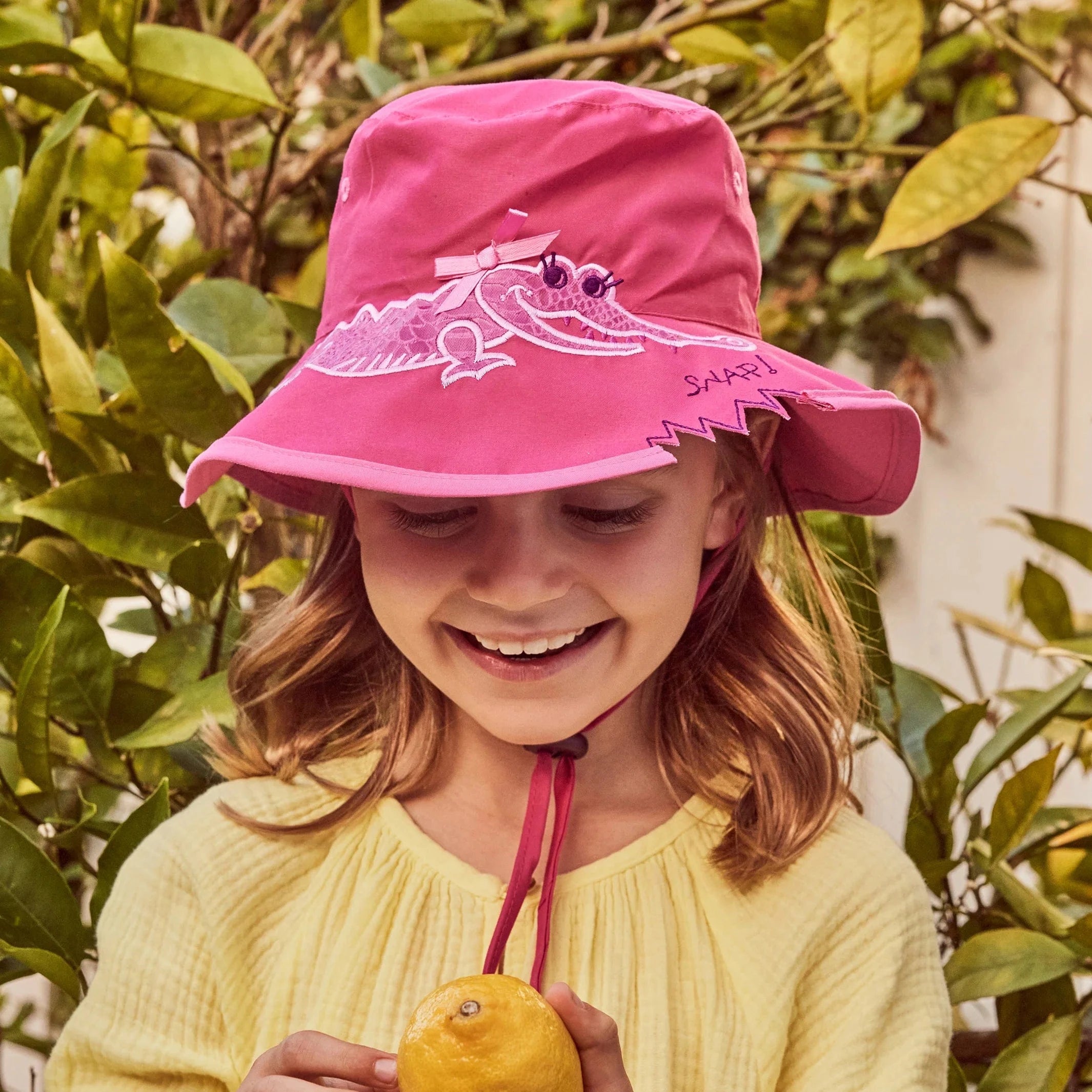 Rigon Headwear Awesome Wide Brim Bucket B907 Rigon Headwear Awesome Wide Brim Bucket - Khaki Croc Splash Swimwear kids hats Pink Croc / 52 cm 9328897055868