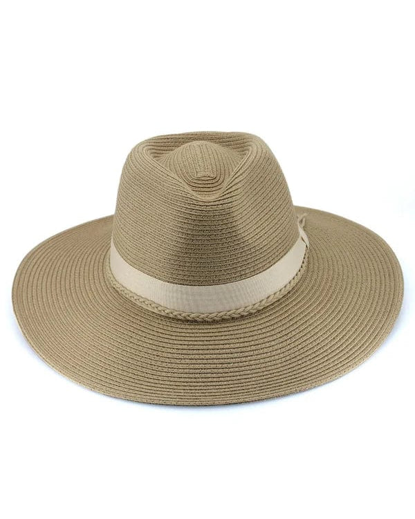 Rigon Headwear Bahama Fedora TM599 Tina M Bahama Fedora Splash Swimwear Hats Latte / M/L 9328897042202