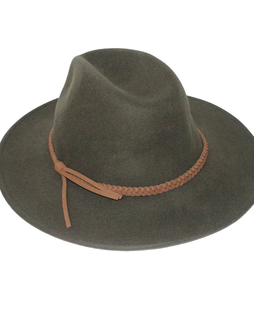 Rigon Headwear Blake Felt Fedora Hat RM902 Blake Felt Fedora Hat Splash Swimwear Hats Dark Khaki / M (57 cm) 9328897033002
