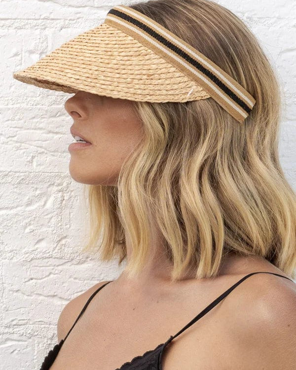 Rigon Headwear Cabarita Visor TM694 Tina M Veneto Fedora - Ivory/Earth Splash Swimwear Hats Natural / M/L 9328897042264